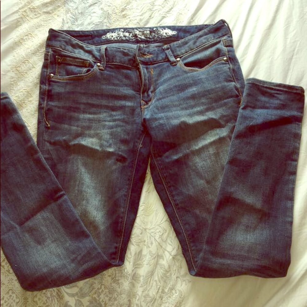 Express light wash skinny jeggings